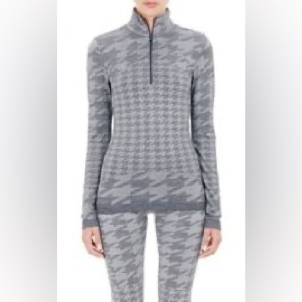 Adidas by Stella McCartney Houndstooth Pattern Long Sleeve 1/4 Zip Sweater XS